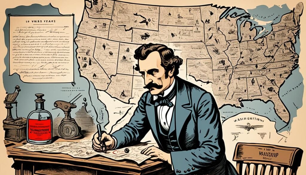 John Wilkes Booth preparing for the assassination