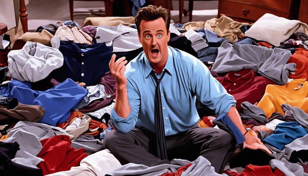 chandler bing wardrobe scene friends season 3 episode